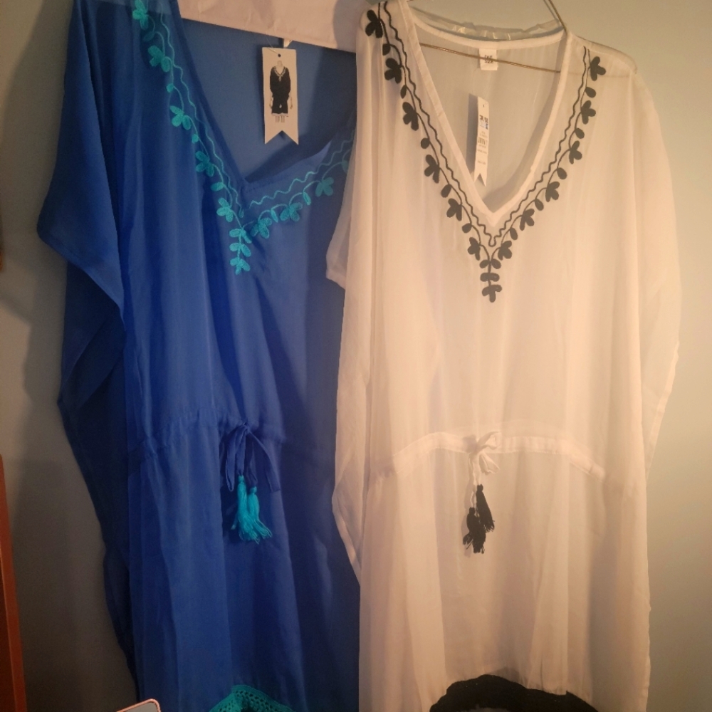 Blue & White Embroidered Cover Up ....  2 for $18
